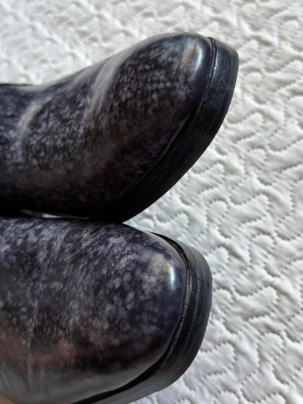 LETHATO Venetian All Leather Loafers Hand Painted Smoky Purple/Gray Size 10.5-11